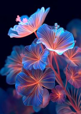 Luminous Hibiscus Flowers