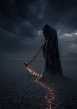 Grim Reaper with Fiery Scythe