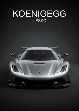 silver Koenigsegg Jesko Car poster