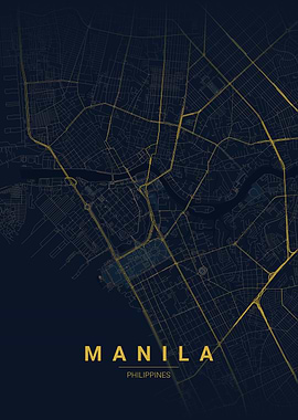 Manila Philippines Map Art
