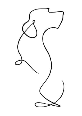 Minimalist Dog Line Art