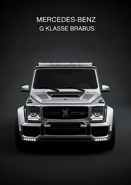 silver Mercedes Benz G Klasse Brabus poster