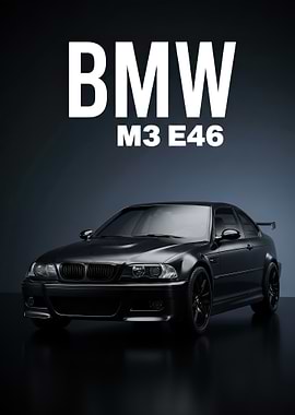 Black BMW M3 E46 poster