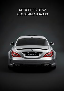 silver Mercedes CLS 63 AMG Brabus Rear View