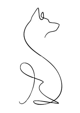 Minimalist Dog Line Art