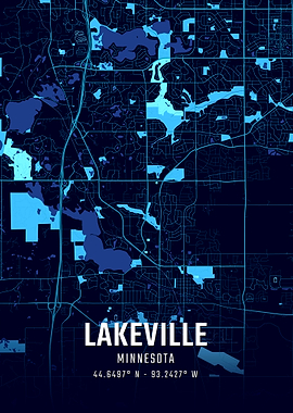 Lakeville Minnesota Midnight City Map