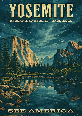 Yosemite National Park Vintage Poster