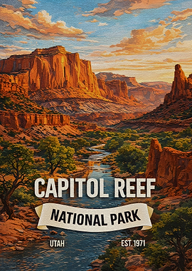Capitol Reef National Park Vintage Poster