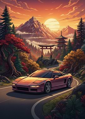 Sports Car on a Mountain Road