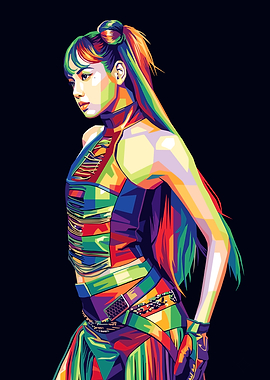 Colorful Pop Art Portrait of Lisa
