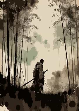 Samurai in Bamboo Forest