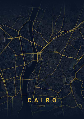 Cairo Egypt Map Art