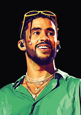 Bad Bunny Pop Art Portrait