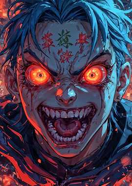 Demonic Character with Glowing Eyes