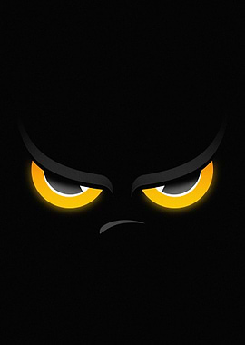 Angry Eyes on Black Background