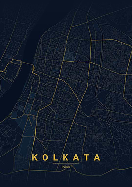 Kolkata India Map Art