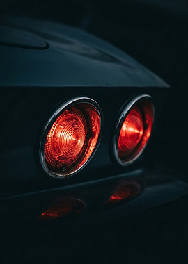Close-up of vintage car taillights