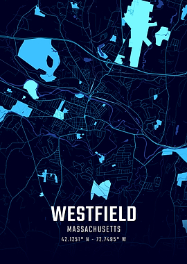 Westfield Massachusetts Midnight City Map