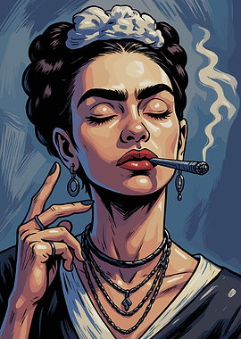 Frida Kahlo Smoking