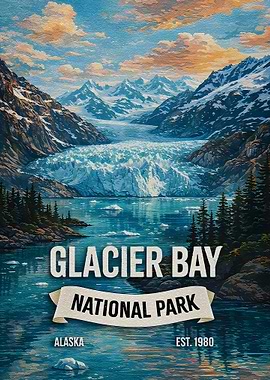 Glacier Bay National Park Vintage Poster