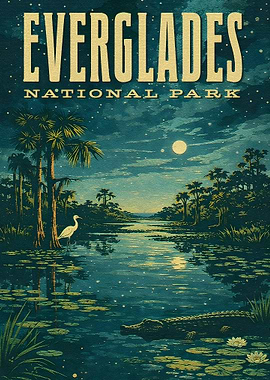 Everglades National Park Vintage Poster