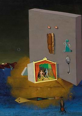 Surrealist Theater Scene with Figures