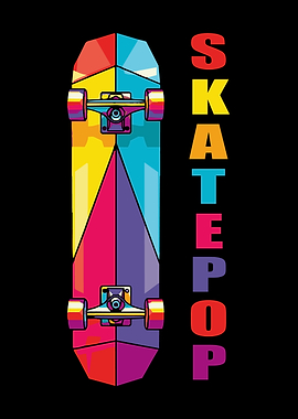 Colorful Skateboard with Text