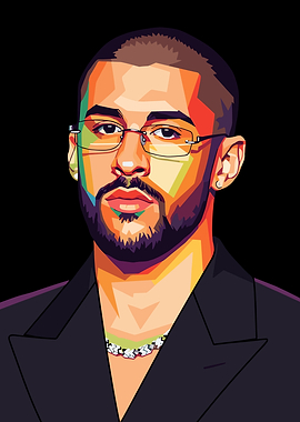 Bad Bunny Pop Art Portrait