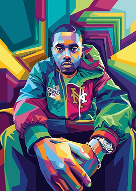 Nas in Pop Art Style