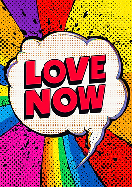 Vibrant Pop Art Love Now