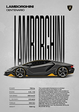Lamborghini Centenario Poster