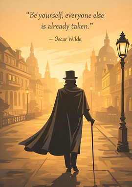 Oscar Wilde quote in a city setting