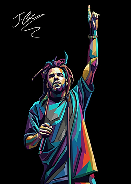 J. Cole Pop Art Portrait