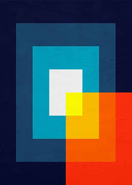 Geometric Overlapping Rectangles Abstract Art