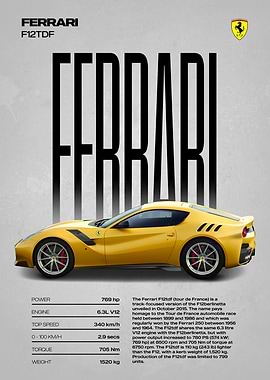 Ferrari F12tdf Poster