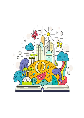 Fantasy World Emerging From a Book