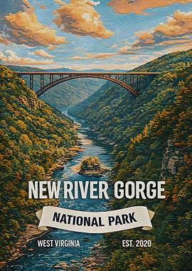 New River Gorge National Park Vintage Poster