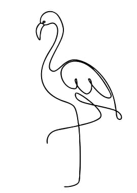 Minimalist Flamingo Line Art
