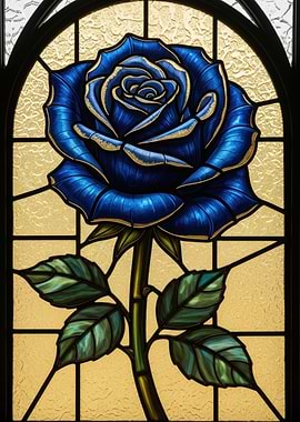 Blue Rose Stained Glass