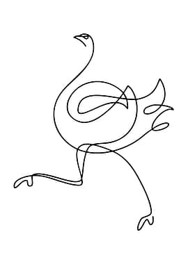 Ostrich Line Art