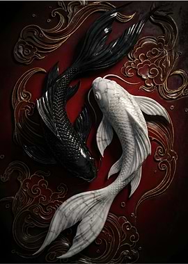 Yin Yang Koi Fish Art