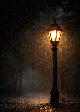 Lamp Post in the Rain