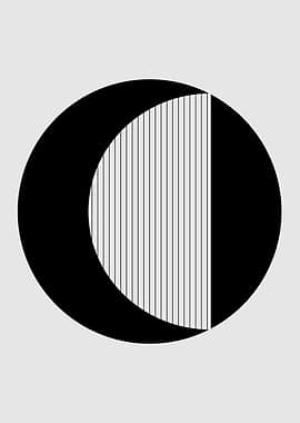 Abstract Black and White Circle Design