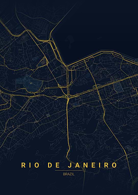 Rio de Janeiro Map Art