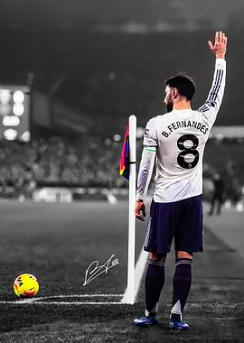 Bruno Fernandes waving on the field