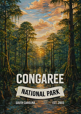 Congaree National Park Vintage Poster