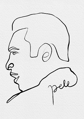 Pele Line Art Portrait