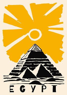 Egypt Pyramids Sun Text Art