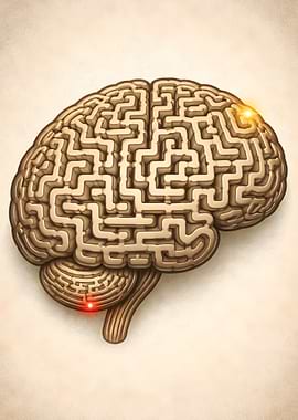 Brain Maze with Glowing Points
