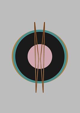 Abstract concentric circles with strings